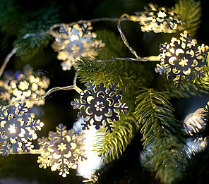 CORDÃO LUMINOSO TASCHIBRA LED FLOCO DE NEVE PILHA