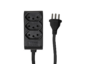 EXTENSÃO TASCHIBRA 3 TOMADAS 2P+T 15cm 10A