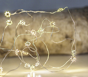 CORDÃO LUMINOSO LED TASCHIBRA LUZES ESTRELADAS PILHA 3000K