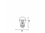 LÂMPADA LED TASCHIBRA FILAMENTO DEFLETORA ESPELHADA GLOBO G45