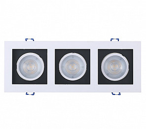 SPOT FRAME EMBUTIR QUADRADO RECUADO LED 3XMR16 15W