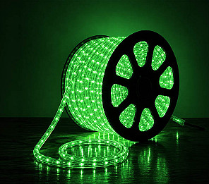 CORDA LUMINOSA LED PRO 100 METROS  13MM 2 FIOS VERDE TASCHIBRA