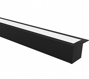 PERFIL LED TASCHIBRA SPIRE 50 EMBUTIR 35X50X2000mm PRETO FOSCO