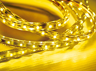 FITA LED 2,5W 30 LEDS/M 5M 12V COM FONTE AUTOVOLT IP20 AMARELA