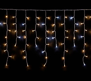 CORTINA LUMINOSA TASCHIBRA 200 LED ESTÁTICA ASSIMETRICA COM LED FLASH ISOL BR 3000K