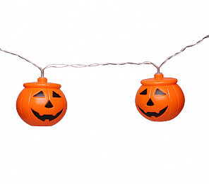 CORDÃO HALLOWEEN TASCHIBRA LED 10 JACK FELIZ 2XAA