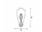 LÂMPADA LED TASCHIBRA FILAMENTO VINTAGE DIMERIZÁVEL ST64 4W  AMBAR