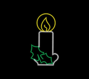 ARMAÇÃO LUMINOSA LED VELA C/ ARRANJO 0,6X1,1m 18W