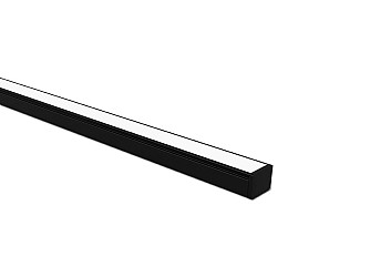 PERFIL LED TASCHIBRA VERTEX 20 SOBREPOR 14X20X3000mm PRETO FOSCO