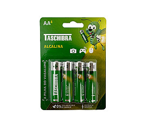 PILHA ALCALINA AA TASCHIBRA BLISTER 4