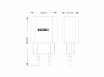 CARREGADOR TURBO USB TASCHIBRA PARA ELETRONICOS Q1