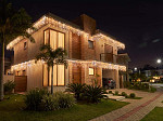 CORTINA LUMINOSA TASCHIBRA 196 LED ESTÁTICA SIMETRICA COM LED FLASH ISOL BR 3000K
