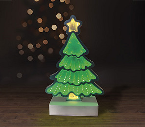 FIGURA ILUMINADA TASCHIBRA LED LUZ INFINITA ARVORE DE NATAL 25CM USB/PILHA