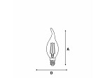 LÂMPADA LED TASCHIBRA FILAMENTO VINTAGE VELA BICO TORCIDO B35 25W