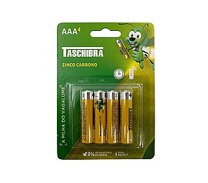 PILHA ZINCO-CARBONO AAA TASCHIBRA BLISTER 4