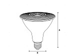 LÂMPADA LED PAR 38 TASCHIBRA 14W 36° 2700K DIMERIZÁVEL IP65