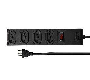 PROTETOR ELETRÔNICO TASCHIBRA 4 TOMADAS 2P+T 1m 10A