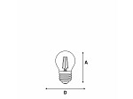 LÂMPADA LED TASCHIBRA FILAMENTO VINTAGE GLOBO G45  AUTOVOLT AMBAR