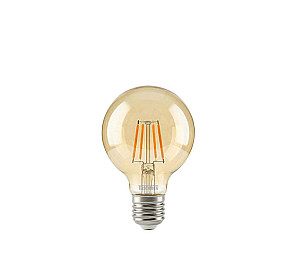 LÂMPADA LED TASCHIBRA FILAMENTO VINTAGE GLOBO G80 4W AUTOVOLT AMBAR