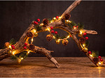 CORDÃO LUMINOSO TASCHIBRA 10 LEDS PINHAS PILHA 3000K