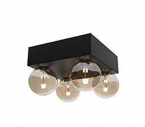 PLAFON TASCHIBRA SEASONS 4XE27 PRETO FOSCO