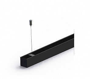 KIT PENDENTE PARA PERFIL TASCHIBRAZENITH 50X50 1 E 2 METROS PRETO FOSCO