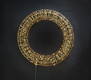 FIGURA ILUMINADA 3D LED TASCHIBRA GUIRLANDA 38cm COM FITA DOURADA AUTOVOLT