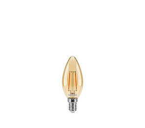 LÂMPADA LED TASCHIBRA FILAMENTO VINTAGE VELA B35 3W ÂMBAR E14
