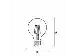 LÂMPADA LED TASCHIBRA FILAMENTO VINTAGE DIMERIZÁVEL GLOBO G80 4W ÂMBAR