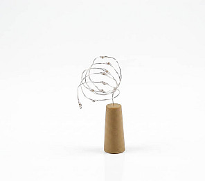 CORDÃO LUMINOSO TASCHIBRA ROLHA 10 LEDS PILHA (GL005) 3000K