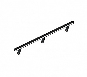 LUMINÁRIA LED TASCHIBRA SPIRE LINEAR 60W 6500K EMBUTIR + 3 SPOT MR11 S/ LÂMPADA PRETO FOSCO