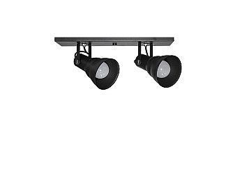 SPOT TASCHIBRA LINEAR HOL 2XE27 PRETO