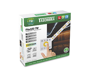 FITA LED TASCHIBRA TW CONTROL 7W 120 LEDS/M 5M 24V IP20 COM CONTROLE