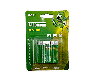 PILHA ALCALINA AAA TASCHIBRA BLISTER 4