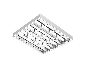 CALHA ATELA LED TASCHIBRA ALTO BRILHO SOB/EMB FORROS PERFIL T 62CM QUA 4XT8 ALETADA