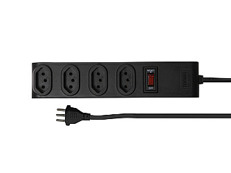 PROTETOR ELETRÔNICO TASCHIBRA 4 TOMADAS 2P+T 1m 10A